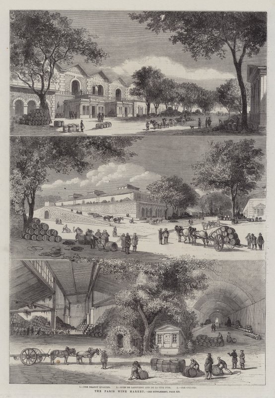 A párizsi borpiac (metszet) alkotó: English School