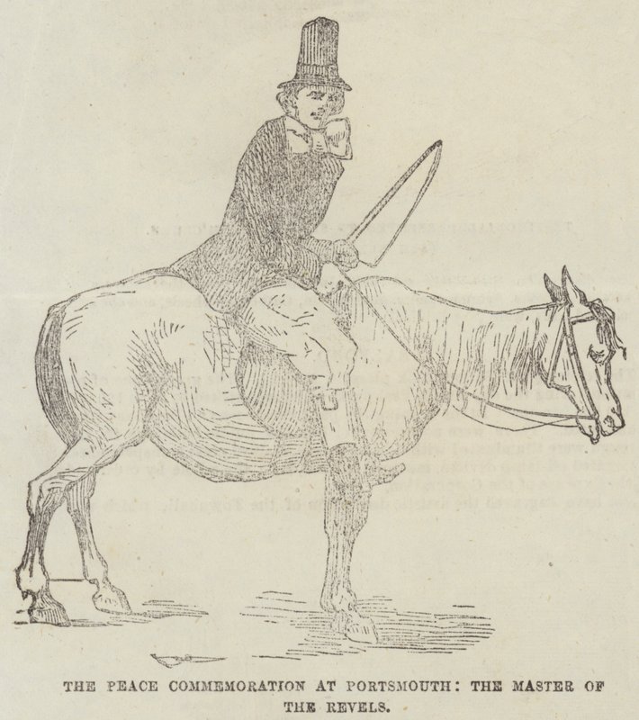 A Béke-megemlékezés Portsmouthban, a mulatságok mestere (metszet) alkotó: English School