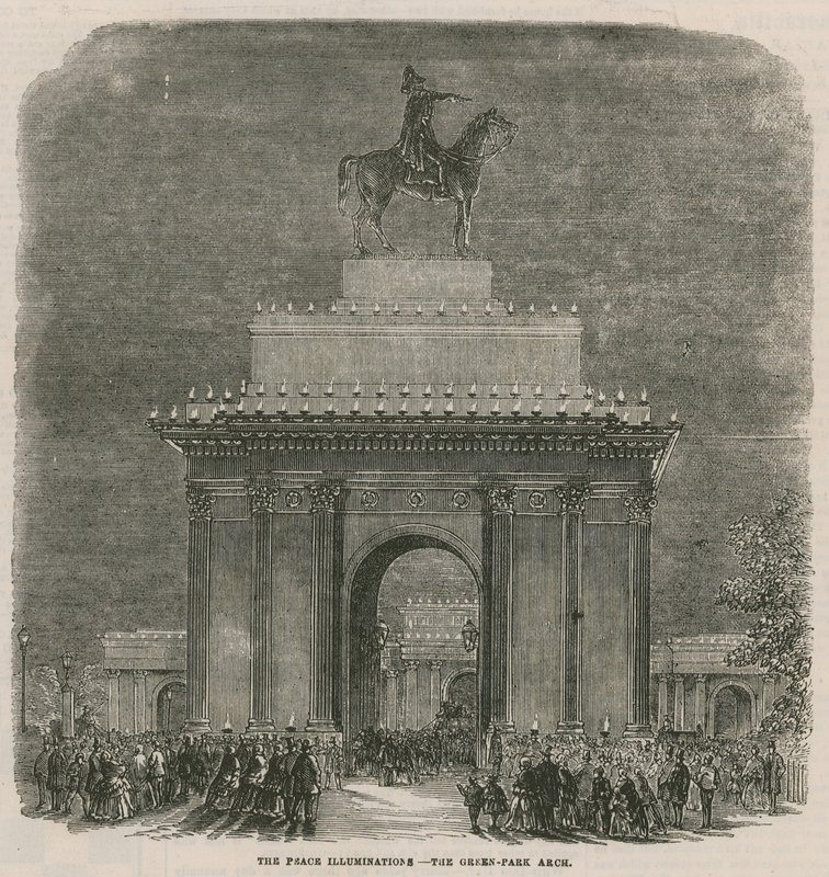 A béke megvilágítása a Green Park Arch-ban alkotó: English School
