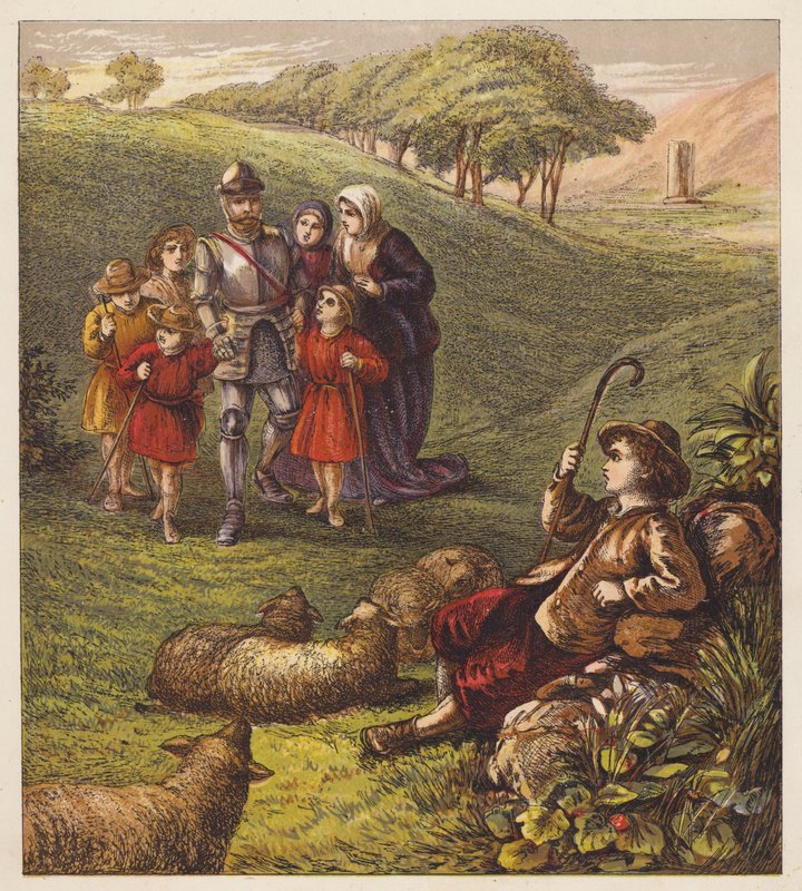 A zarándokgyerekek (színes litográfia) alkotó: English School