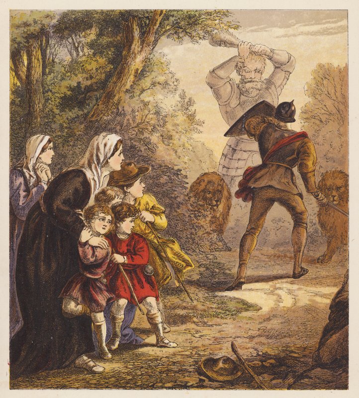 A zarándokgyerekek (színes litográfia) alkotó: English School