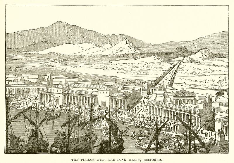A Pireusz a hosszú falakkal, felújítva alkotó: English School