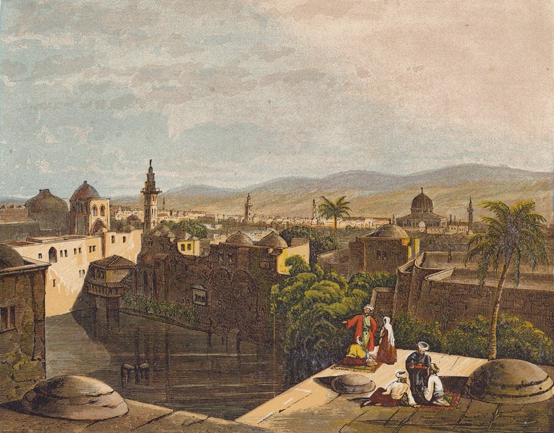 A Siloám-tó, Jeruzsálem (színes litográfia) alkotó: English School