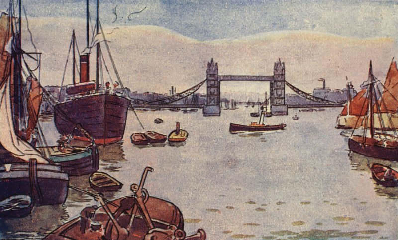 London kikötője (színes litó) alkotó: English School