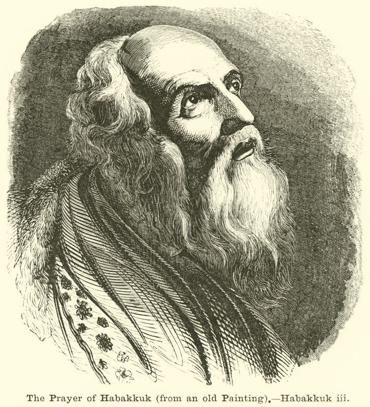 Habakuk imája, egy régi festményből, Habakuk, iii alkotó: English School