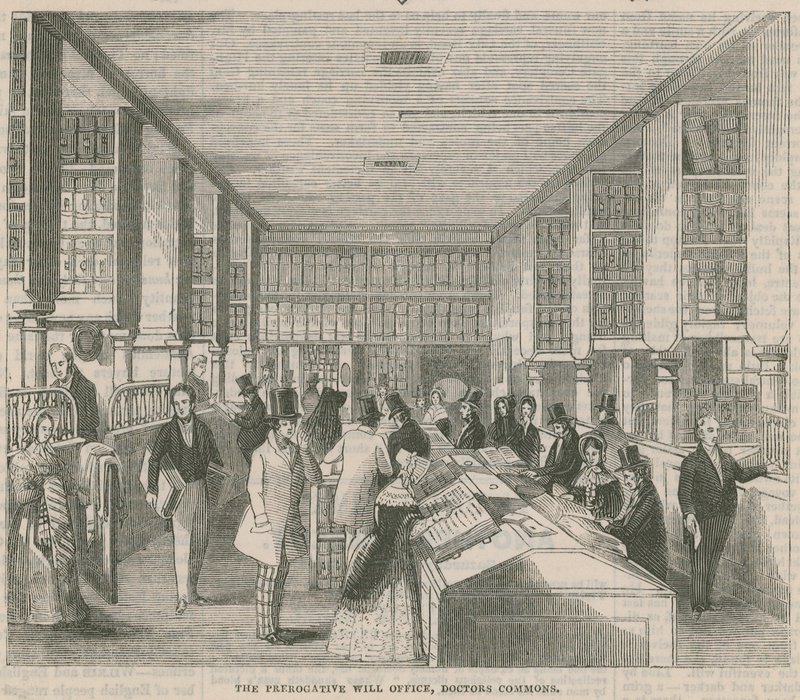The Prerogative Will Office, Doctors Commons, London alkotó: English School