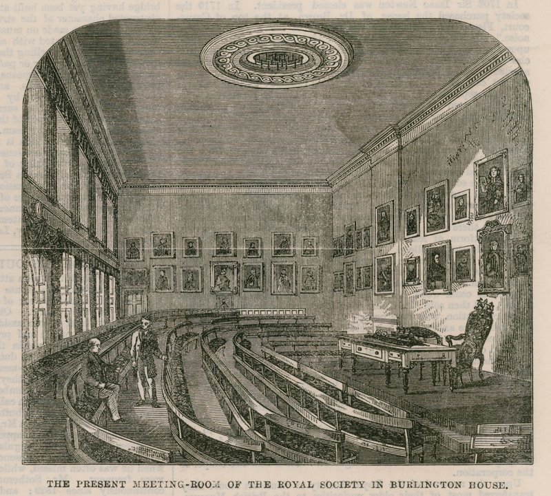 A Royal Society jelenlegi tárgyalóterme a Burlington House-ban alkotó: English School