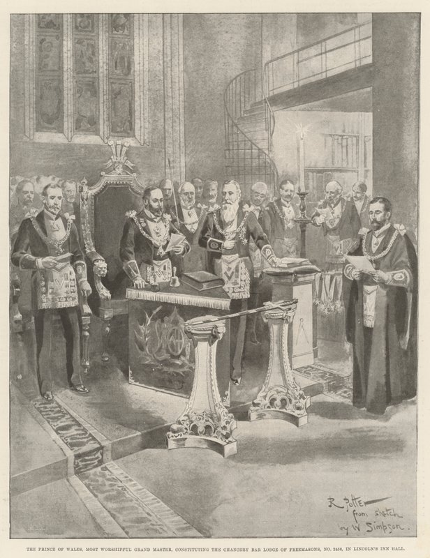 Wales hercege, a legimádatosabb nagymester, a szabadkőművesek Chancery Bar Lodge 2456. sz. alkotója a Lincoln