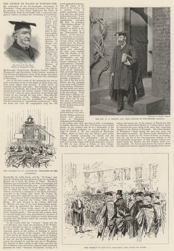 A walesi herceg Winchesterben (metszet) alkotó: English School