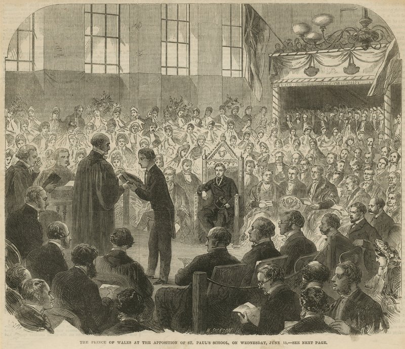 A walesi herceg a St Pauls Iskola kérésére alkotó: English School