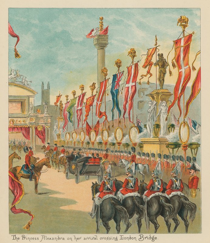 Alexandra hercegnő érkezéskor a London Bridge-en alkotó: English School