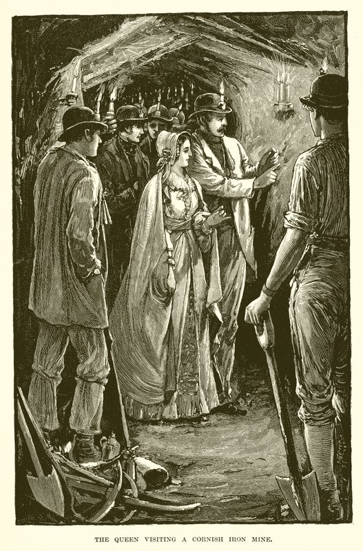 A királynő egy cornwalli vasbányába látogat alkotó: English School