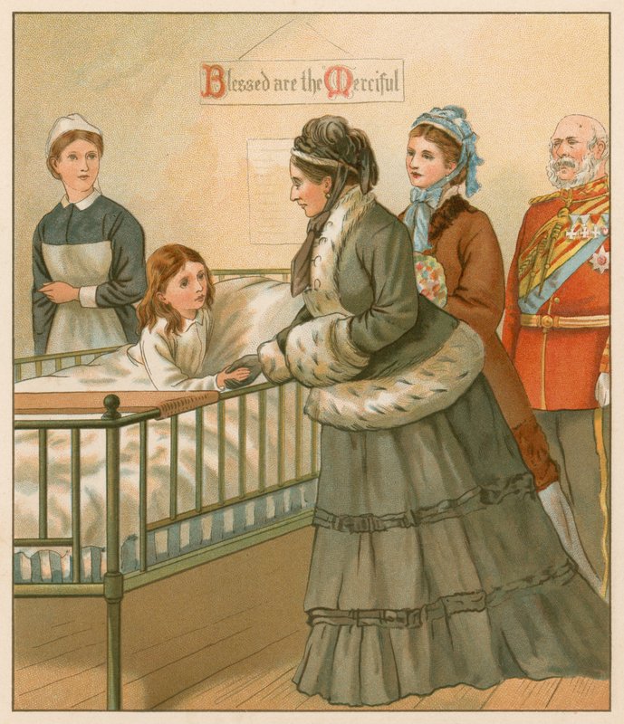 A királynő a londoni kórházban alkotó: English School