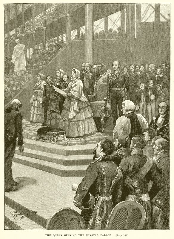 A királynő megnyitja a Kristálypalotát alkotó: English School