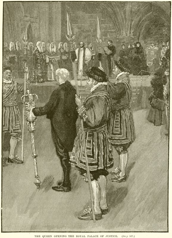A királynő megnyitja az Igazságügyi Királyi Palotát alkotó: English School