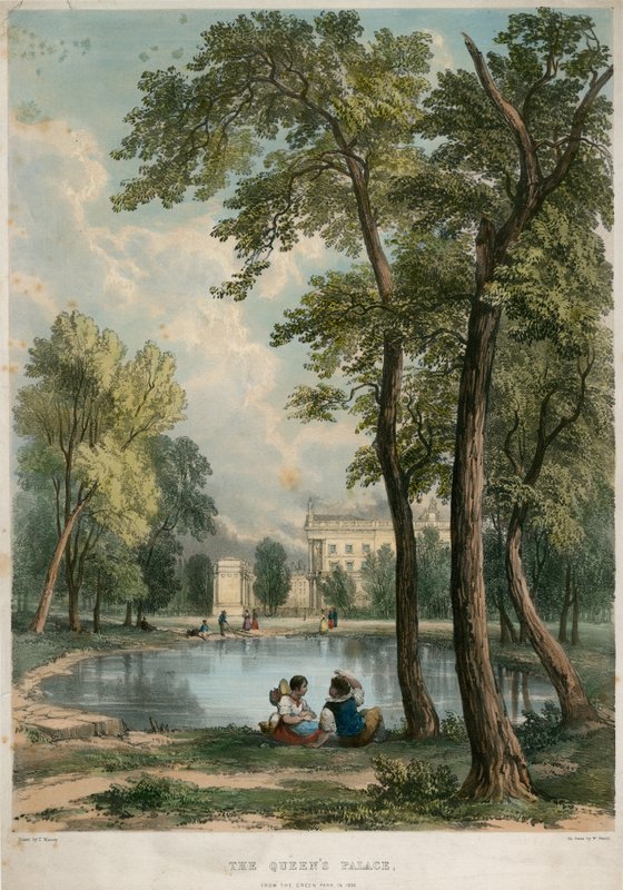 A Queens Palace, a Green Parkból 1836-ban alkotó: English School