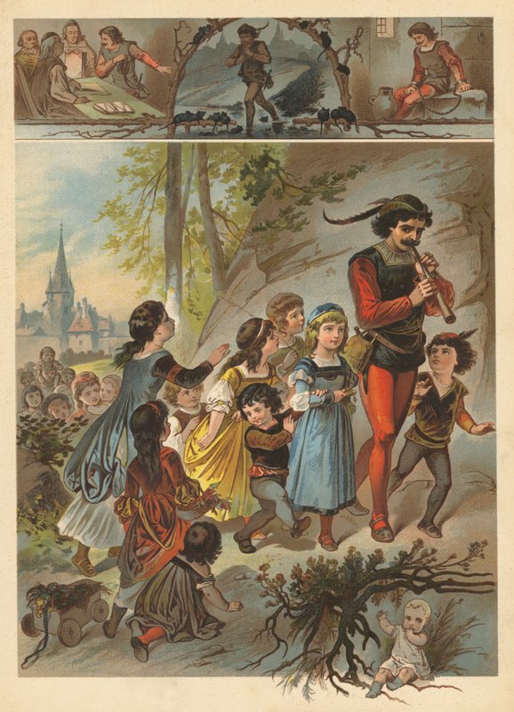 A hamelini patkányfogó (chromolitho) alkotó: English School