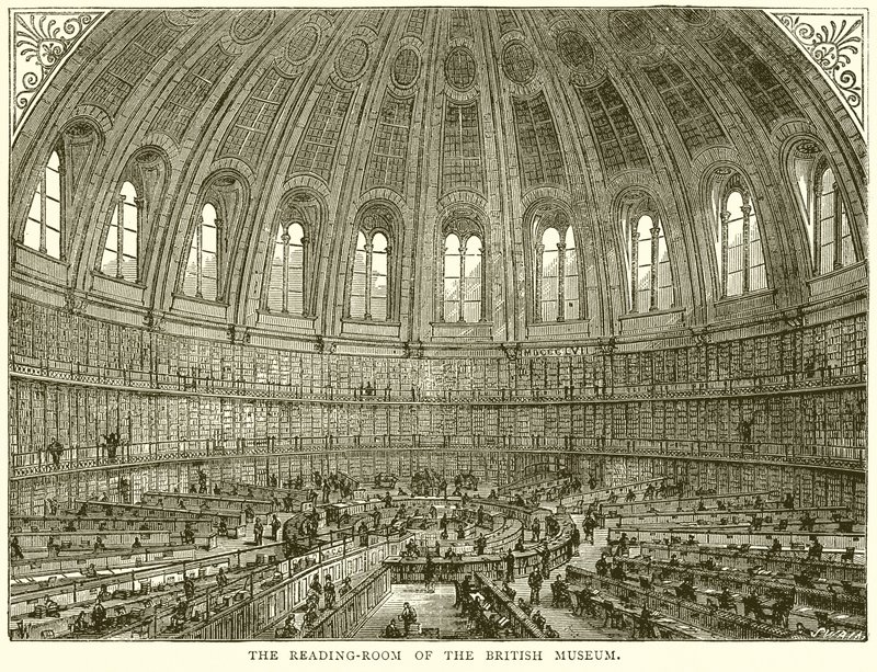 A British Museum olvasóterme alkotó: English School