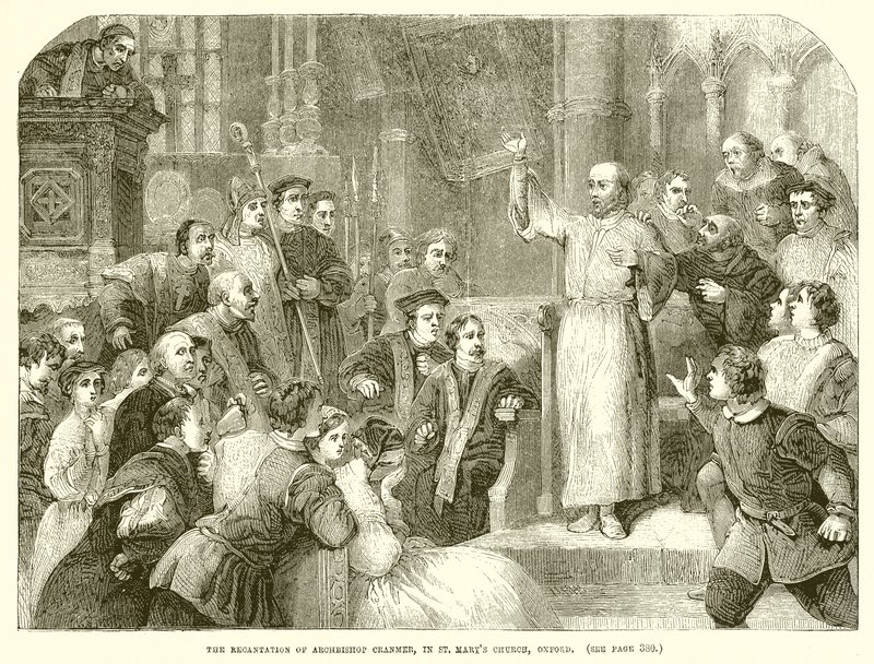 Cranmer érsek visszamondása az oxfordi St. Marys templomban alkotó: English School