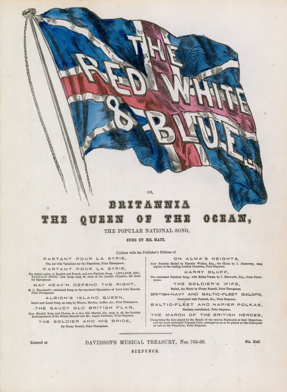 A vörös-kék-fehér, vagy Britannia, az óceán királynője alkotó: English School