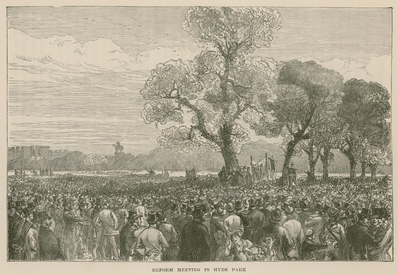 A reformdemonstráció a Hyde Parkban, 1867. május 6 alkotó: English School