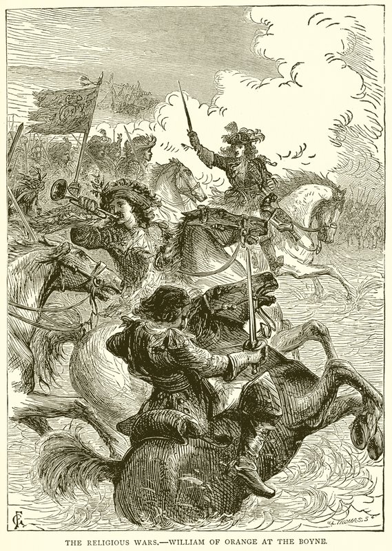 A vallásháborúk. - William of Orange a Boyne-ban alkotó: English School