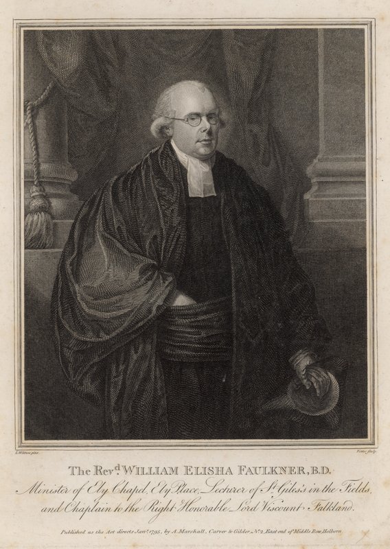 William Elisha Faulkner tiszteletes, az Ely-kápolna minisztere, Ely Place, London alkotó: English School