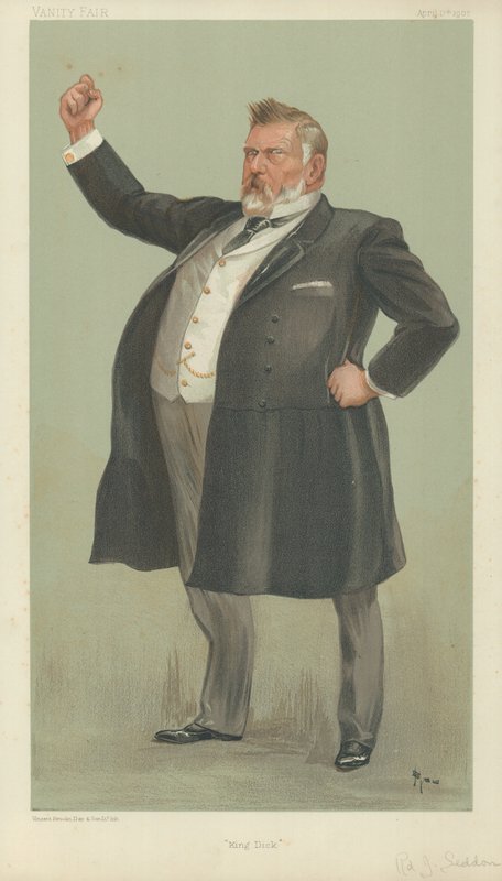 Richard John Seddon, King Dick, 1902. április 17., Vanity Fair rajzfilm alkotó: English School