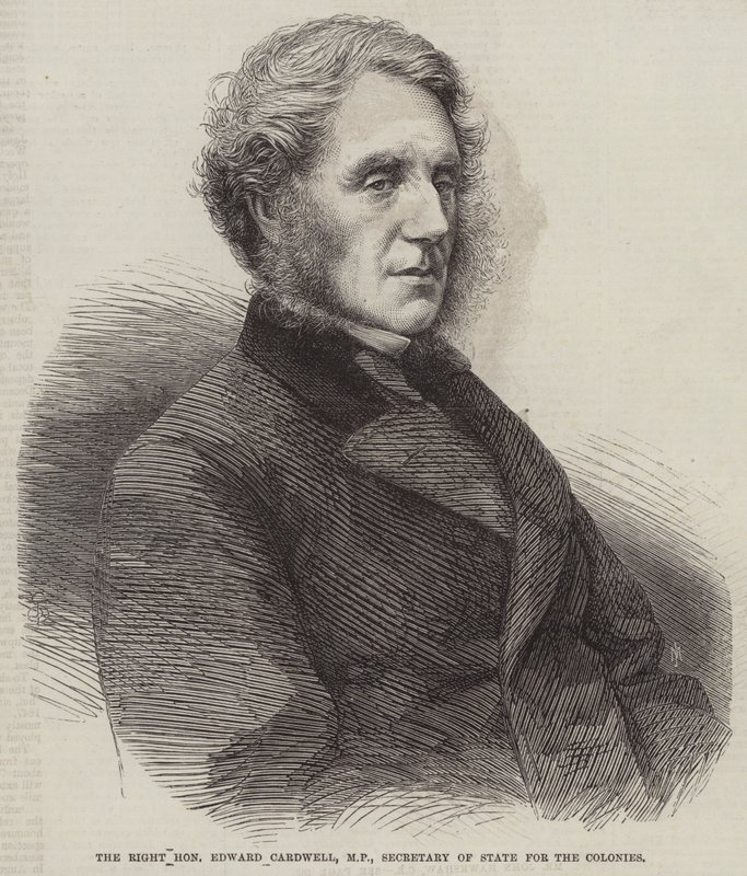 Edward Cardwell képviselő, a gyarmatok államtitkára (metszet) alkotó: English School