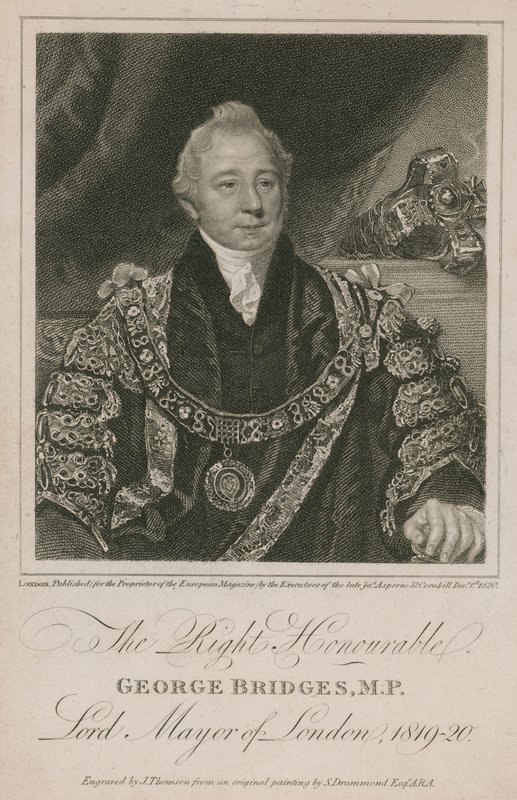 The Right Honorable George Bridges, London főpolgármestere 1819-20 alkotó: English School