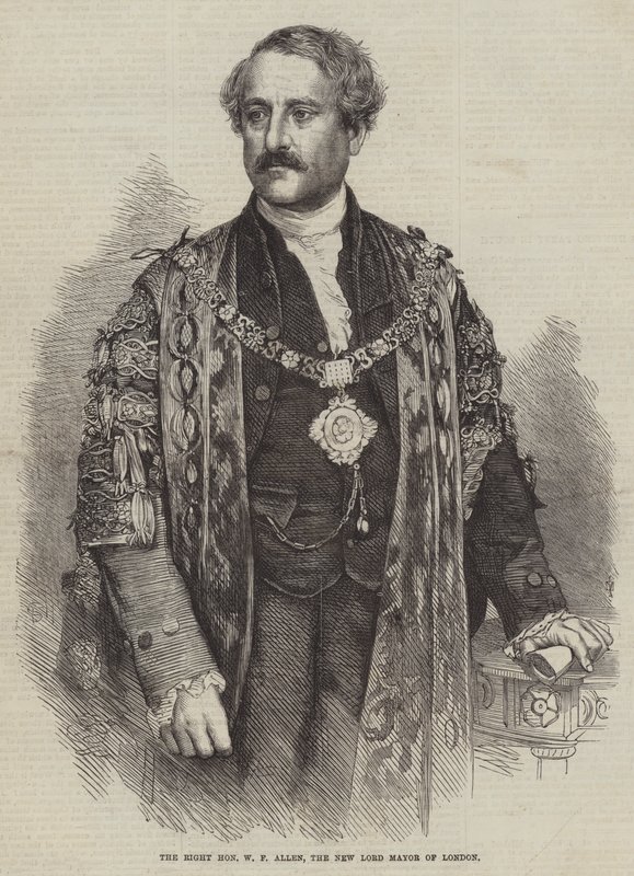 A jobb tisztelt W F Allen, London új polgármestere (metszet) alkotó: English School
