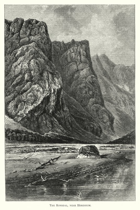 A Romsdal, Horgheim közelében (metszet) alkotó: English School