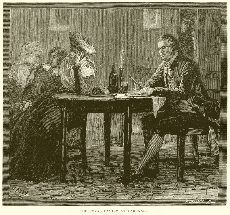 A királyi család Varennes-ben alkotó: English School