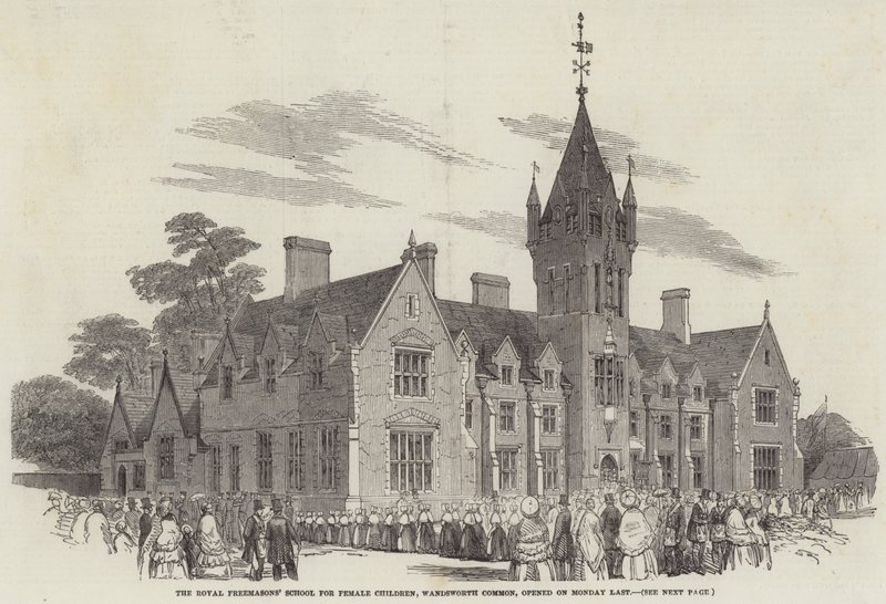A Wandsworth Common Királyi Szabadkőműves Iskola Női Gyermekeknek Hétfőn nyílt meg (metszet) alkotó: English School
