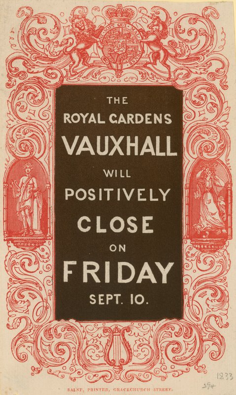 A Royal Gardens Vauxhall pozitívan bezár alkotó: English School