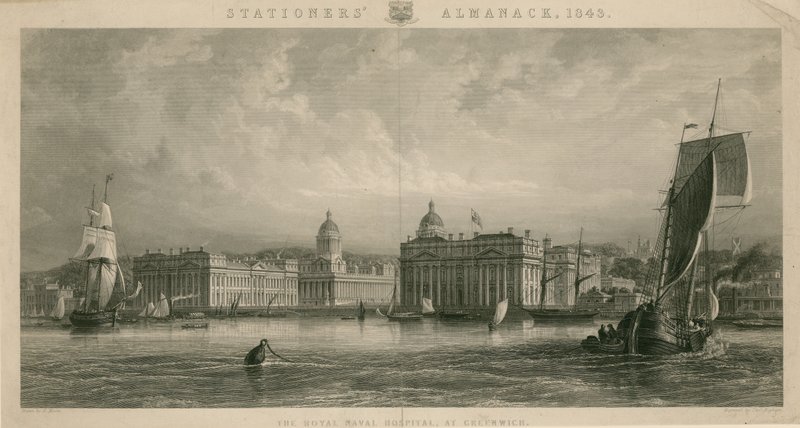 A londoni Greenwich-i Királyi Tengerészeti Kórház alkotó: English School