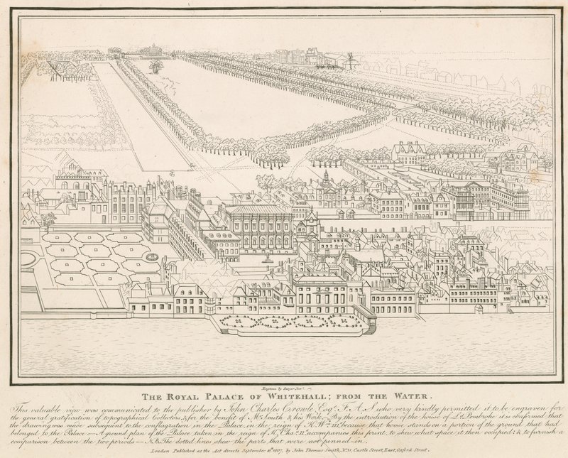 A Whitehall királyi palota a vízből alkotó: English School