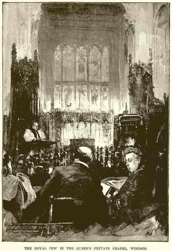 A királyi pad a Queens Private Chapel-ben, Windsor alkotó: English School