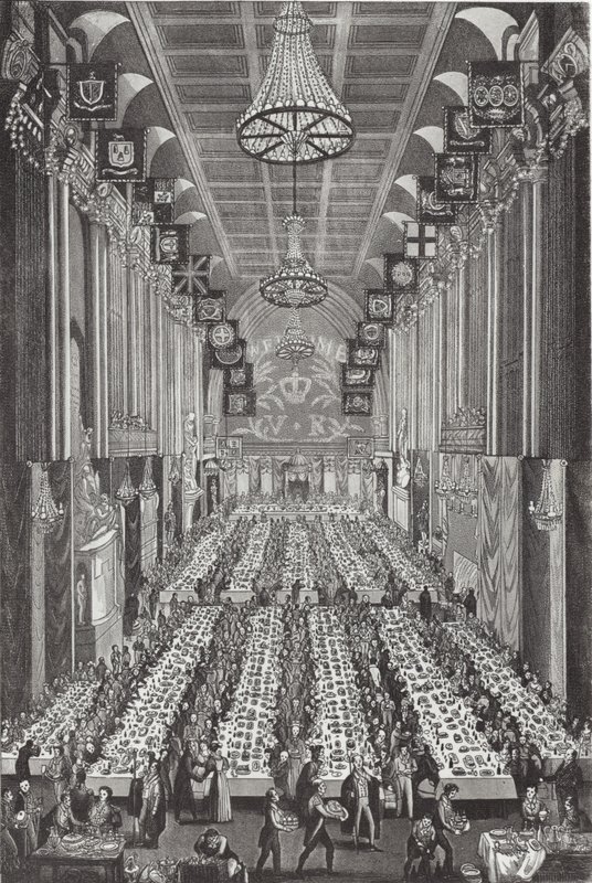 Királyi lakoma a Guildhallban 1837. november 9-én alkotó: English School