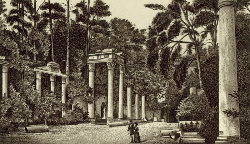 A romok, Virginia Water (litográfia) alkotó: English School