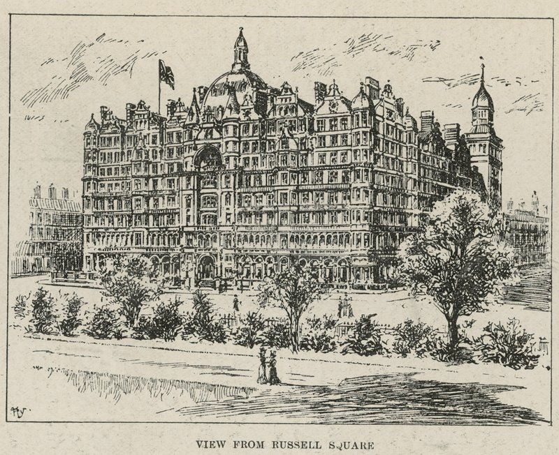 A Russell Hotel, kilátás a Russell Square felől alkotó: English School
