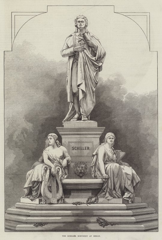 Schiller-emlékmű Berlinben (metszet) alkotó: English School