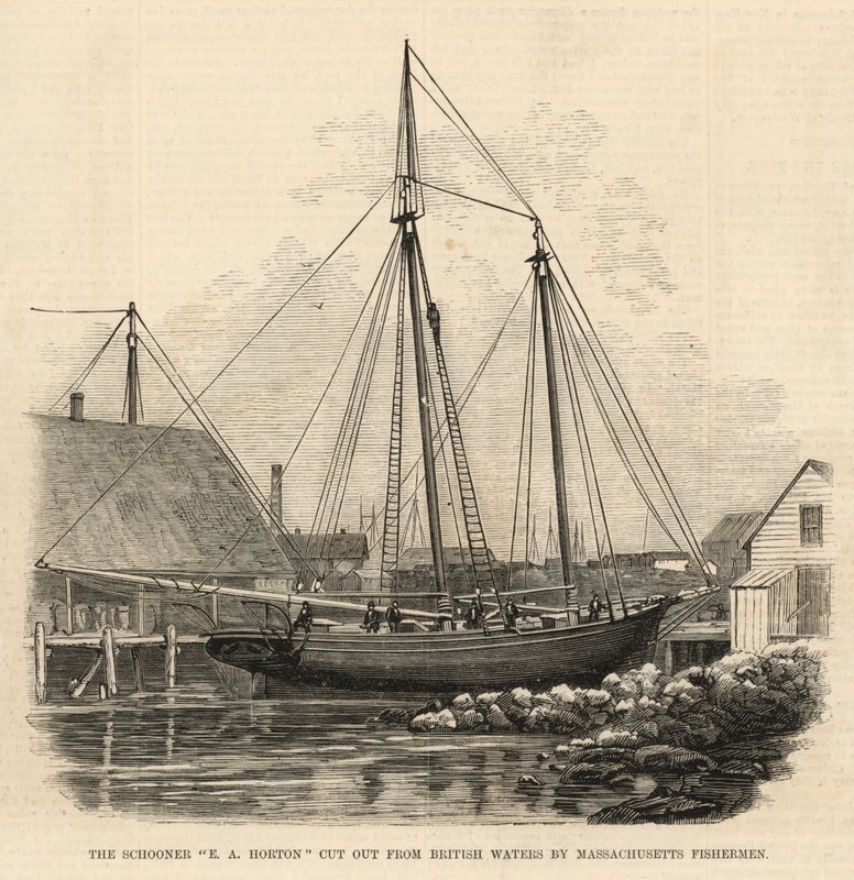 A Schooner E A Hortont massachusettsi halászok vágták ki a brit vizekről alkotó: English School