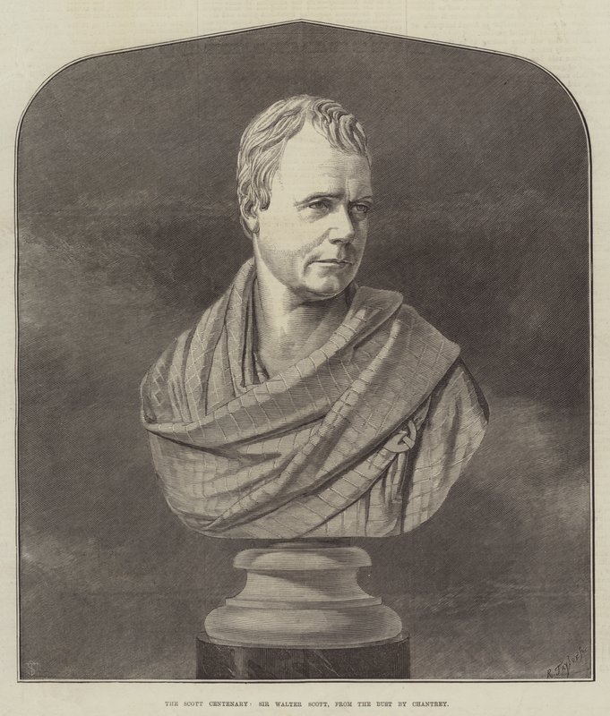 A Scott centenárium, Sir Walter Scott, Chantrey mellszobrából (metszet) alkotó: English School