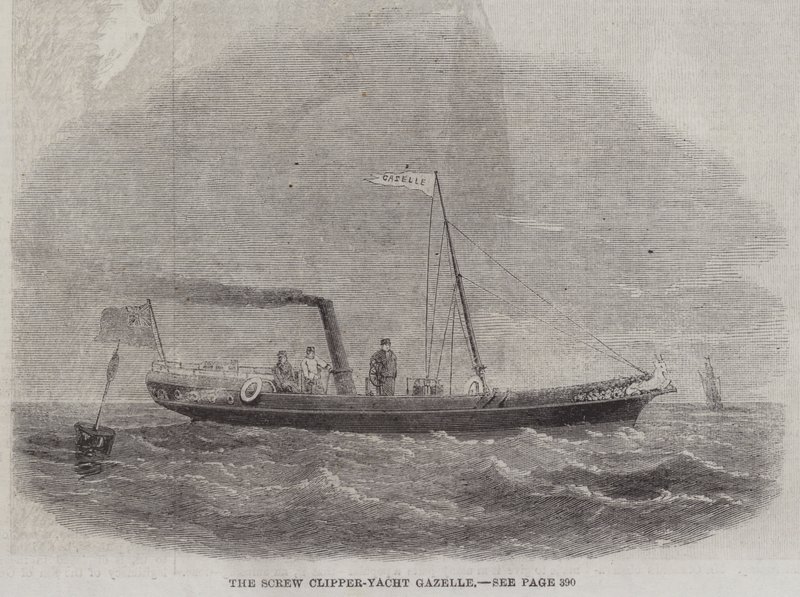 A Screw Clipper-Yacht Gazelle (metszet) alkotó: English School