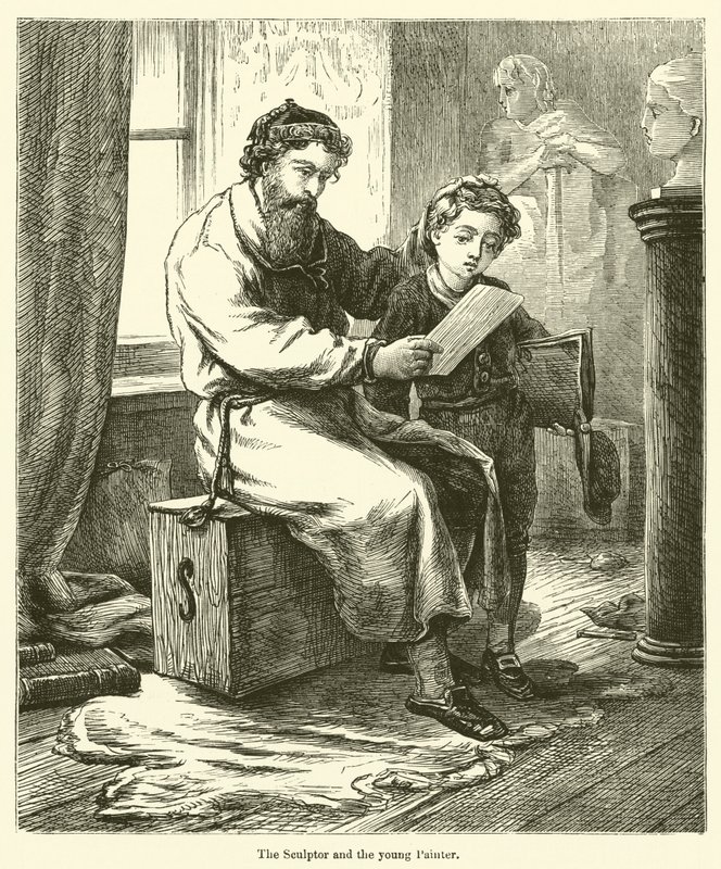 A szobrász és a fiatal festő (metszet) alkotó: English School