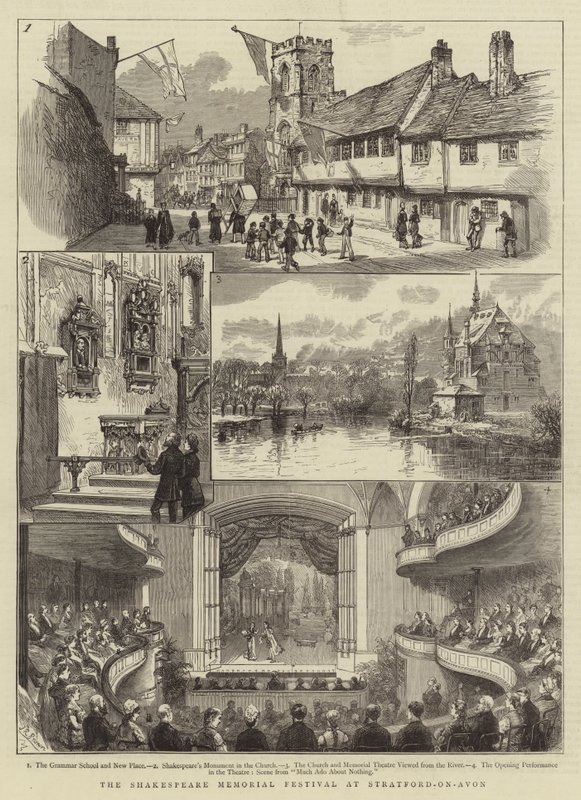 Shakespeare Emlékfesztivál Stratford-on-Avonban (metszet) alkotó: English School