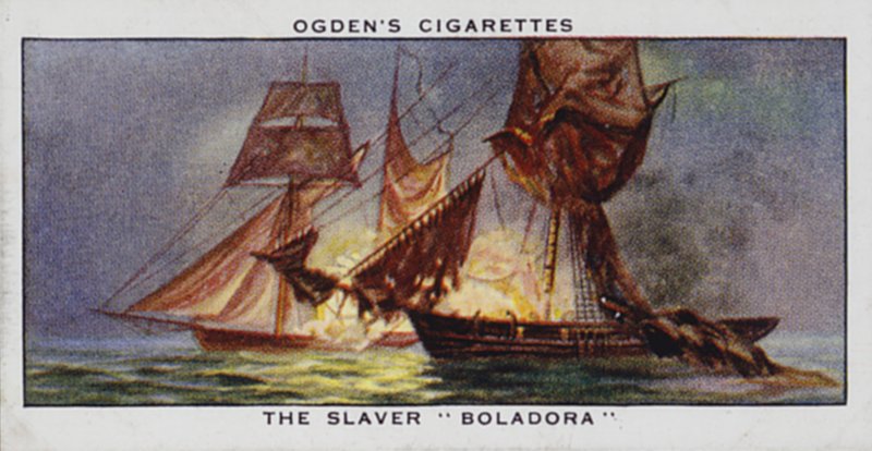 A "Boladora" rabszolgaszállító (színes litográfia) alkotó: English School