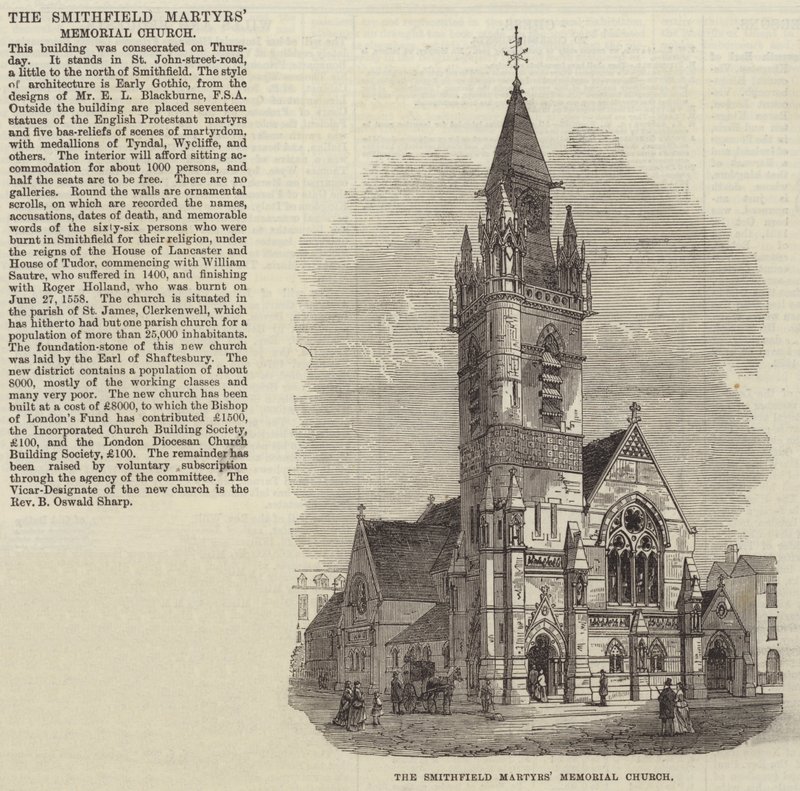 A Smithfield Mártírok Emléktemploma (metszet) alkotó: English School