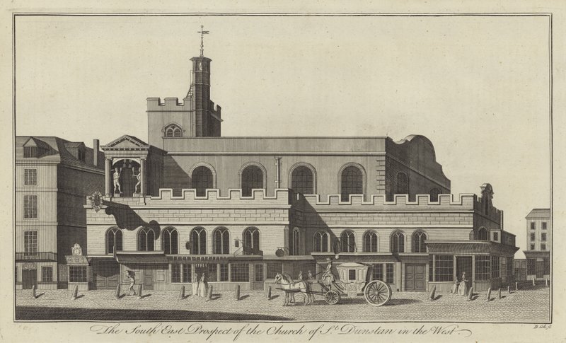 A St Dunstan-templom délkeleti kilátója nyugaton, Londonban alkotó: English School